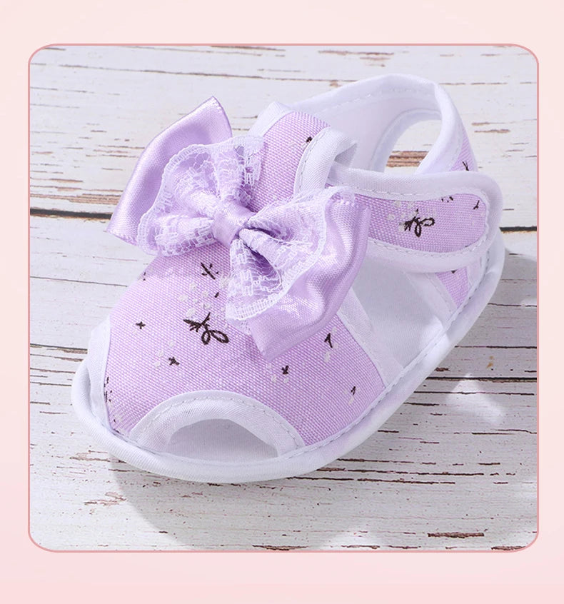 New Children Summer Clogs 0-18M Flower Newborn Infant Baby Girl Princess Bowknot Sandals Toddler Soft Crib Walkers Casual Shoes
