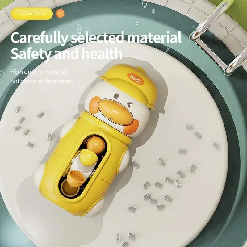 Bath Bathtub Toys for Toddlers 1 2 3 Years Old Duck Rotatable Waterwheel Bathroom Strong Suckers Water Scoop Fun Bath Toys Gifts