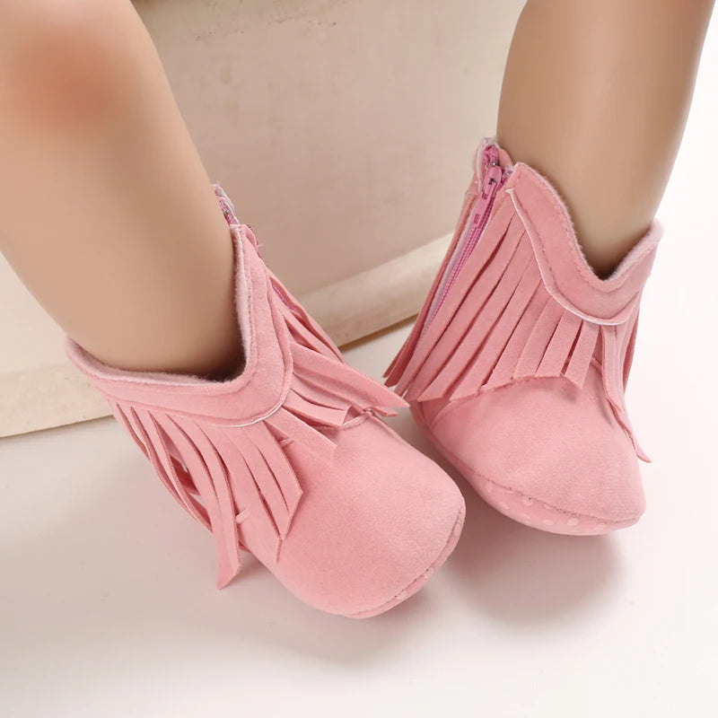 Fashionable Tassel Baby Boots Autumn Winter Casual Comfortable Shoes for Boys And Girls 0-18 Months Walking Shoes