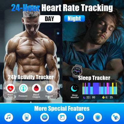 LIGE New GPS Tracker Smart Watch Men 466*466 AMOLED Screen Men Watches 50M Waterproof Outdoor Compass 500mAh Battery Smartwatch