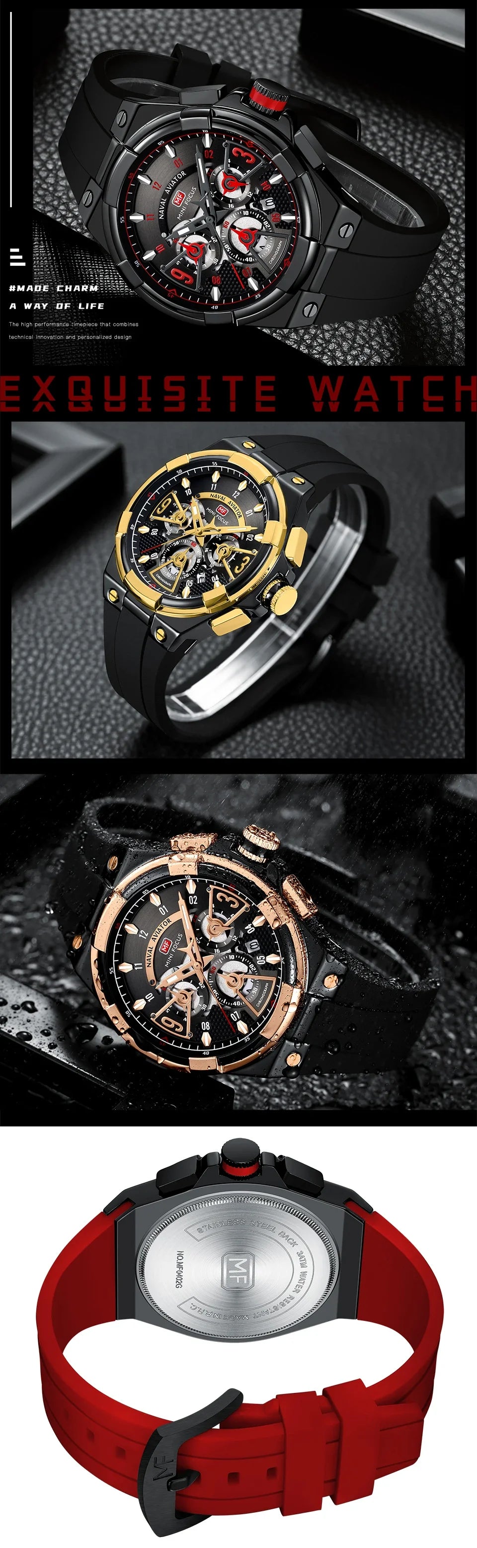MINI FOCUS Multifunction Quartz Watches for Men Top Brand Luxury Silicone Sport WristWatch Man Clock Fashion Chronograph Watch