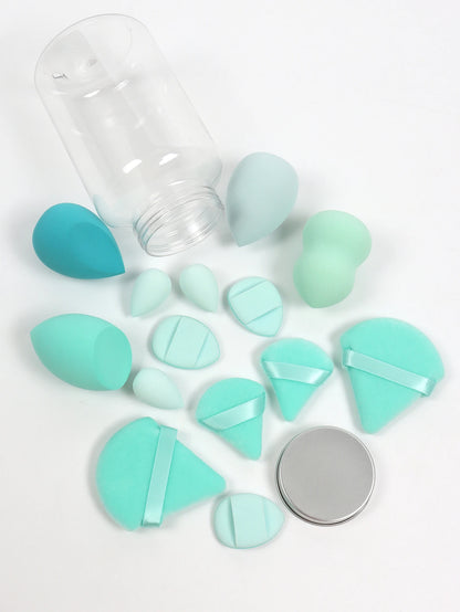 14 Piece Cosmetic Sponge Set, Cosmetic Sponge Finger Puff, Dry and Wet Foundation Make-Up Cosmetic Puff