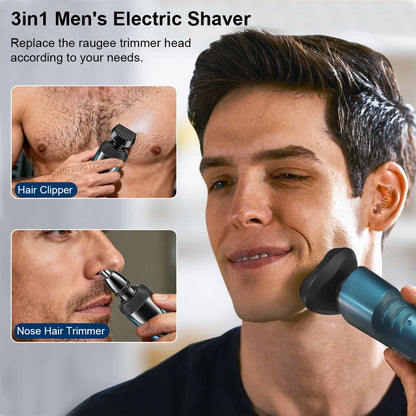Electric Shaver for Men Facial Beard Hair Remover Chest Nose Hair Trimmer Rechargeable Portable Multifunctional Electric Razor
