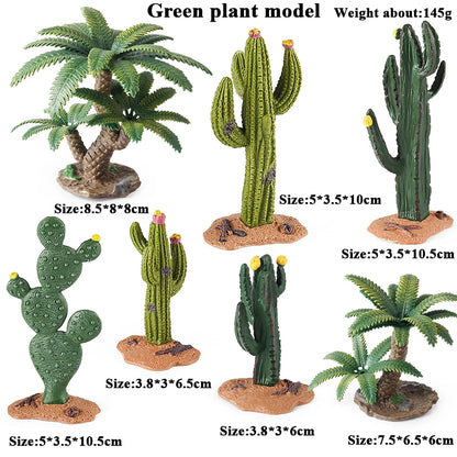 Oenux Simulation Home Decoration Stone Tree Stump Baobab Cacti Farm House Car Fence Accessory Animals Model Education Kids Toys