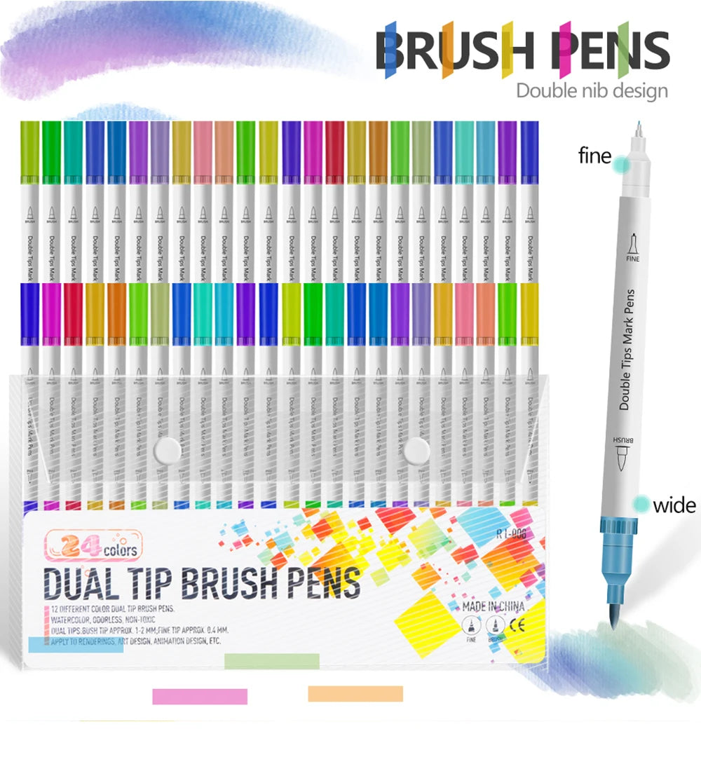 12-72 Colors Art Markers – Waterproof & Quick-Drying | For DIY Painting on Stone, Wood, Paper | Art Stationery & School Supplies