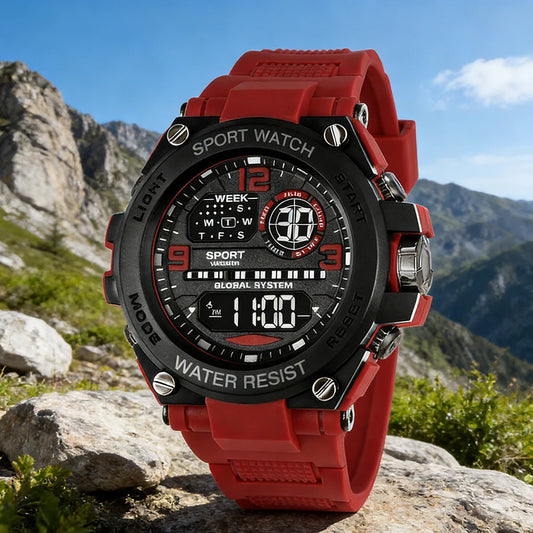 MAYZHISU Sports Electronic Watch for Man Student Teens Outdoor Waterproof Men's Sports Watches LED Digital Clock