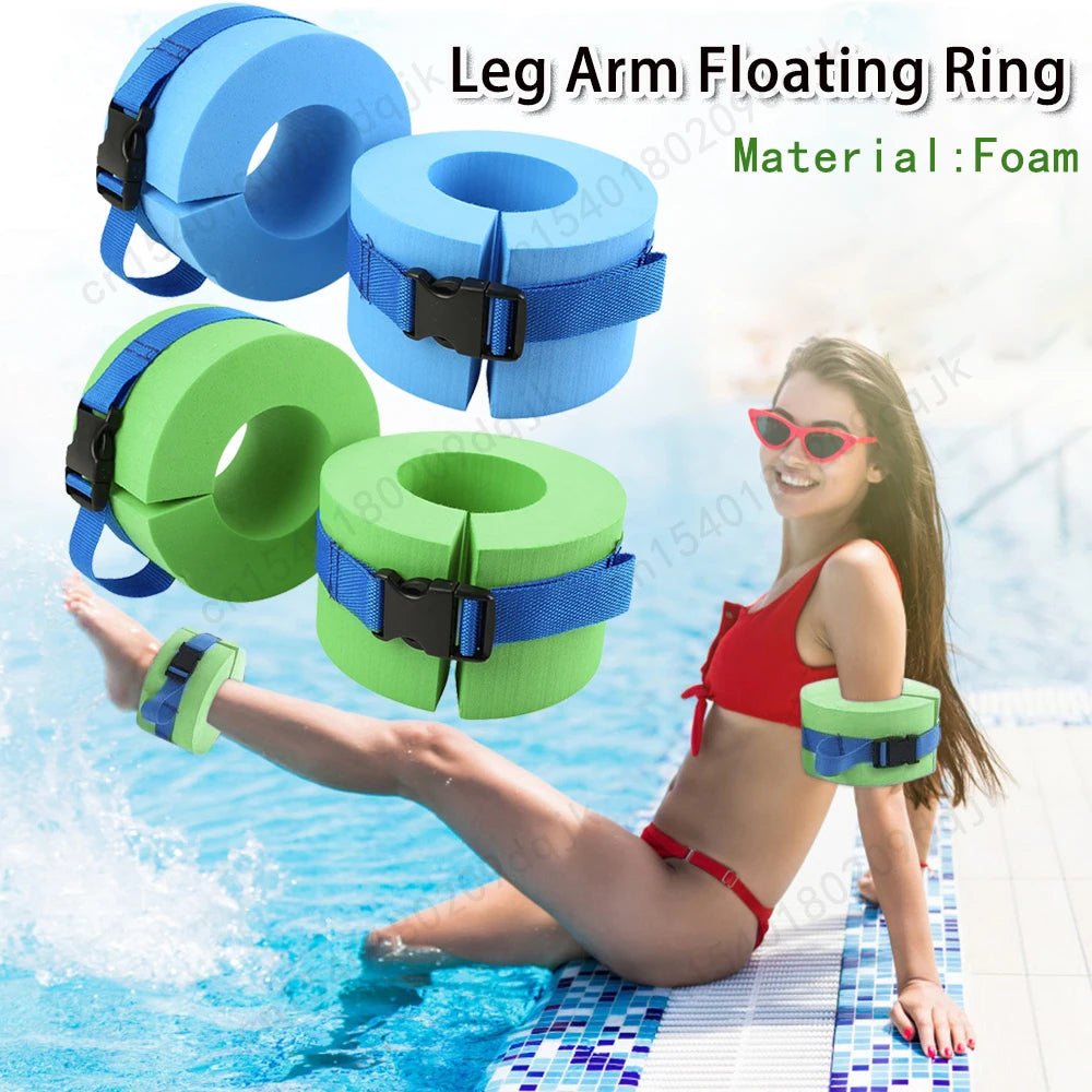 2pcs Swimming Weights Aquatic Cuffs Water Aerobics Float Ring Fitness Exercise Set Workout Ankles Arms Belts Pool Accessories
