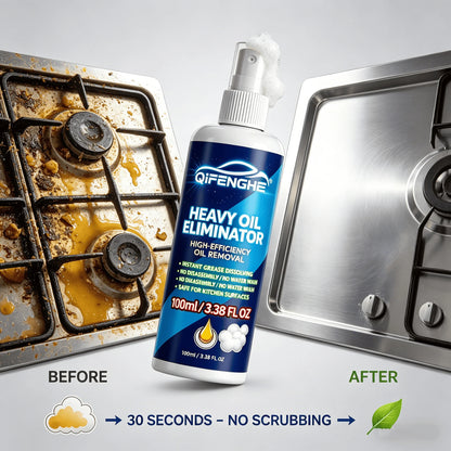 Heavy Oil Eliminator – Spray & Wipe, No Scrubbing. Remove Grease from Car Engine, Wheels, Stove, Oven. 100ml, Safe for All Surfa