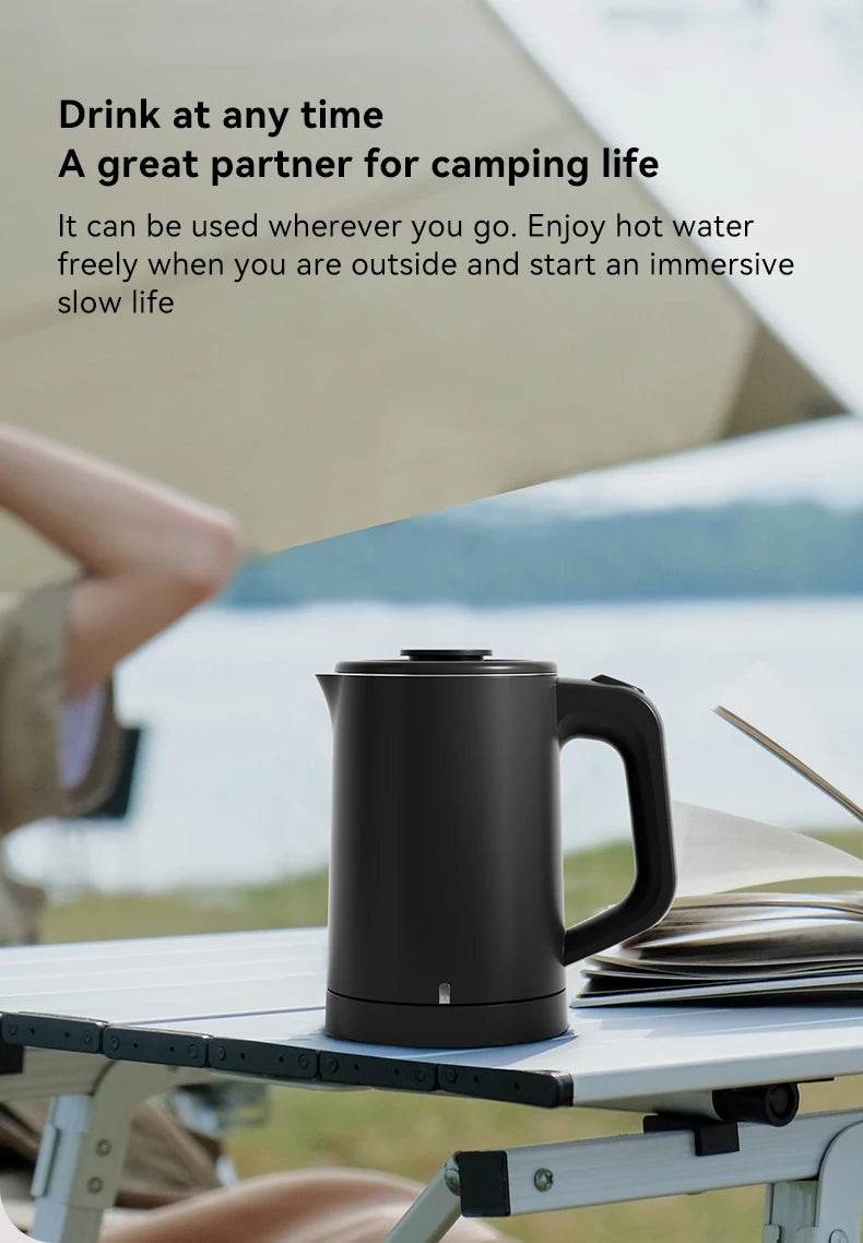 110V 220V Electric Kettle 0.6L Seamless 304 Stainless steel liner Fast heating Mini Teapot Water heater Coffee maker for Travel