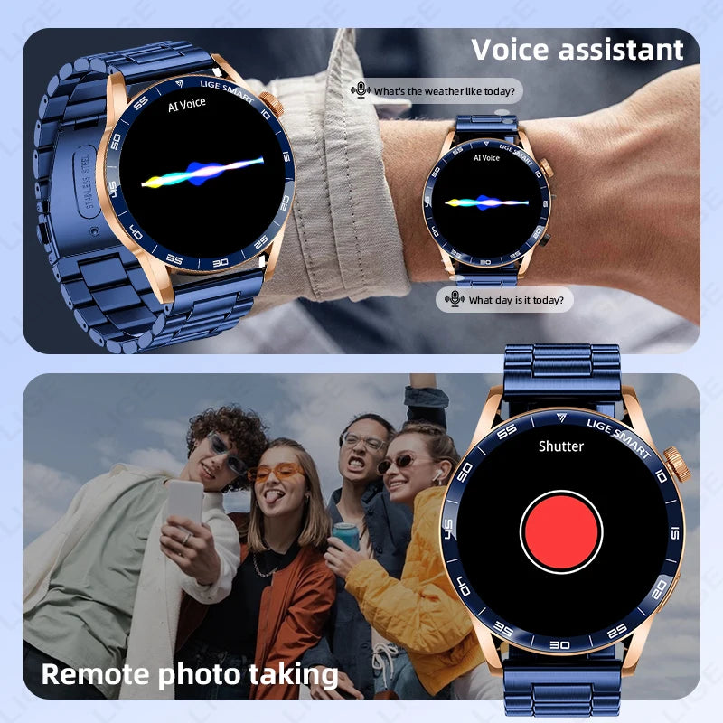 LIGE 2026 Voice Calling Smart Watch Men 1.38" HD IP68 Waterproof Sports Fitness Watches New Man Women Smartwatch For Android iOS