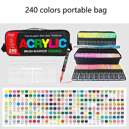 Guangna 360 288 Colors Acrylic Markers Brush Pens Fabric Rock Painting Pen Stone Ceramic Glass Wood Making school Art Supplies