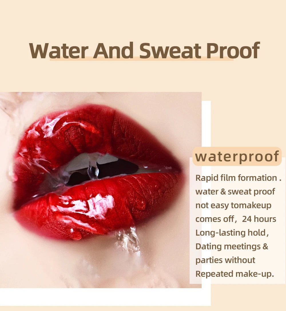 QIBEST Matte Liquid Lipstick Waterproof Long Lasting Lip Gloss Velvet Mate Nude Red Tint Tube Lipsticks Lipgloss Makeup Cosmetic