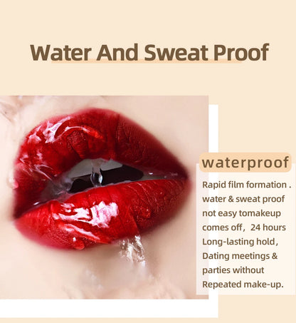 QIBEST Matte Liquid Lipstick Waterproof Long Lasting Lip Gloss Velvet Mate Nude Red Tint Tube Lipsticks Lipgloss Makeup Cosmetic