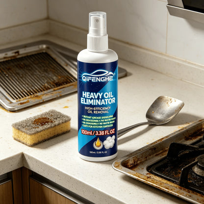 Heavy Oil Eliminator – Spray & Wipe, No Scrubbing. Remove Grease from Car Engine, Wheels, Stove, Oven. 100ml, Safe for All Surfa