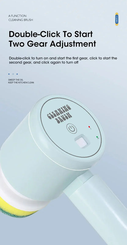 2025 Cordless Electric Spin Scrubber - 5 Brush Heads, IPX7 Waterproof, Rechargeable Bathroom Cleaner for Tile/Shower/Grout