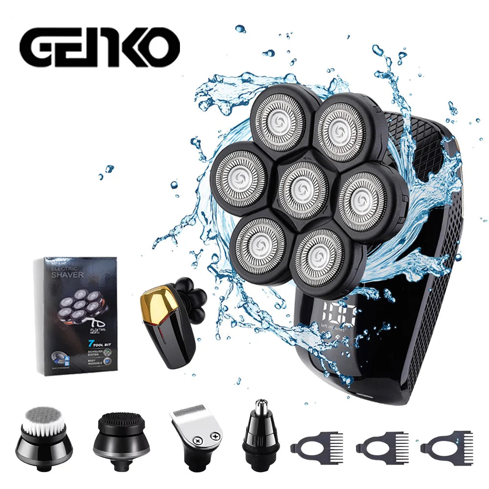 New Shaver For Men 7D Independently 7 Cutter Floating Head Waterproof Electric Razor Rechargeable Multifunction Trimmer For Men