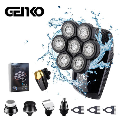 New Shaver For Men 7D Independently 7 Cutter Floating Head Waterproof Electric Razor Rechargeable Multifunction Trimmer For Men