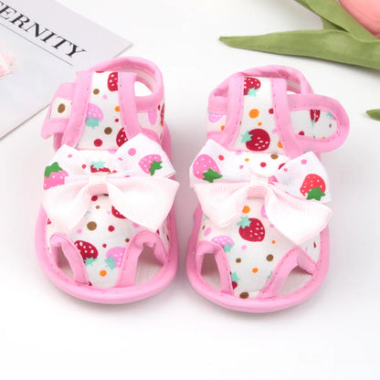 New Children Summer Clogs 0-18M Flower Newborn Infant Baby Girl Princess Bowknot Sandals Toddler Soft Crib Walkers Casual Shoes