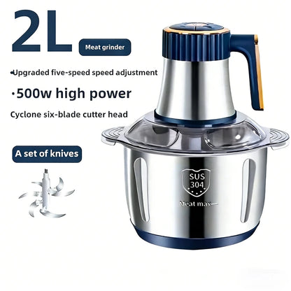 304 Stainless Steel Multifunctional Electric Food Processor 2L 3L 5L Meat Grinder Mincer Vegetable Chopper Slicer 220V EU Plug