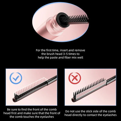 Silk Fiber Matte Mascara Makeup Ultra-Fine Brush Lengthens Eyelashes Waterproof Fast Dry Brown Black Curling Mascara Comestic