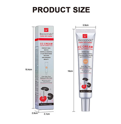 Correcting CC Cream Foundation Moisturizing Waterproof Even Skin Tone Base Makeup Lasting Conceal Pores CC Cream Primer Cosmetic