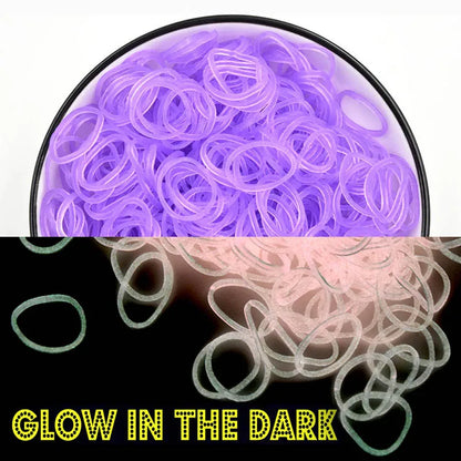 600Pcs New ColorTransparent  Fluorescence Glow Bracelets Making Supplies DIY Rubber Loom Bands Wrist Necklaces Child Party Toys
