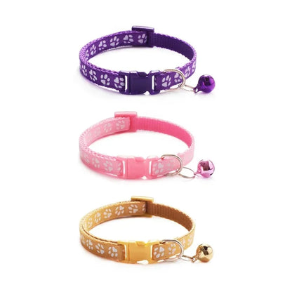 1/3/6/12/18Pcs Hot Pet Cat Bell Collar Dog Print Cat Collar Multi-Color Optional Necklace Ring Cat Rope Collar Pet Supplies