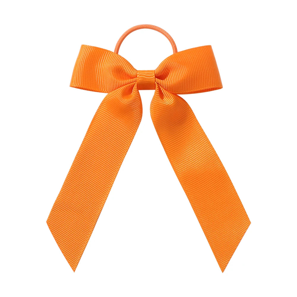 1PC Solid Color Ribbon Pigtail Hair Bows Elastic Hair Bands Holders Ties Hair Accessories for Baby Girls Infants Toddler