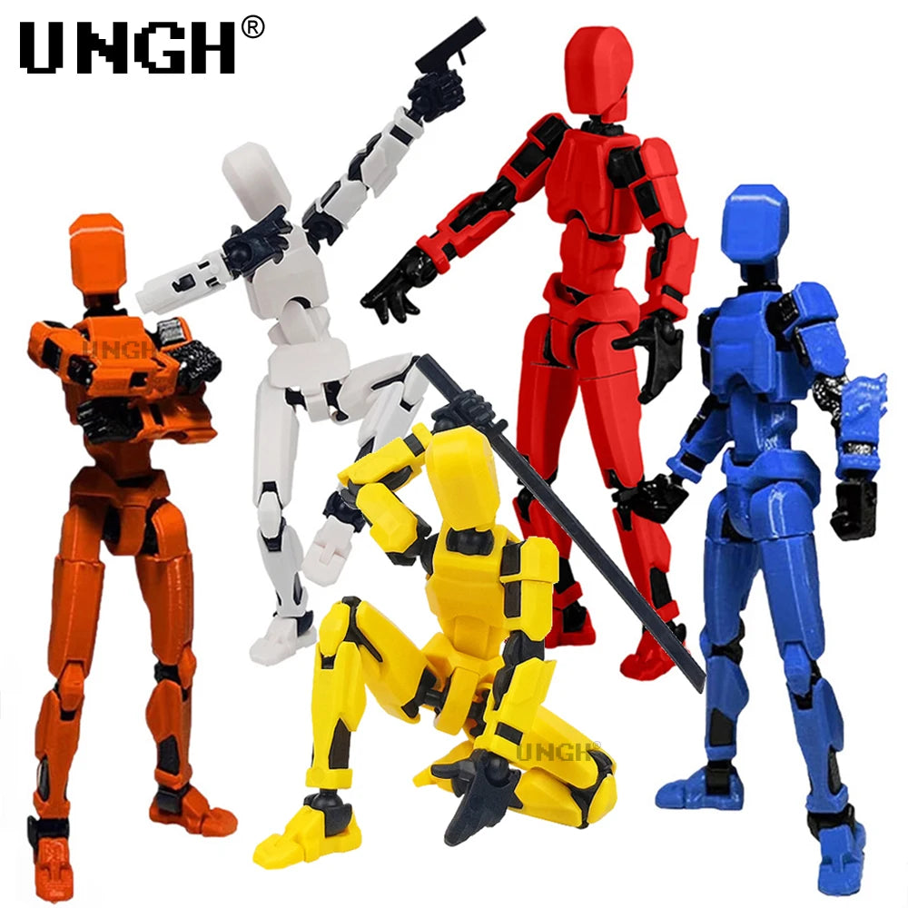 UNGH Multi-Jointed Action Figure Dragon 3D Printed Assembly Movable 13 Body Movable Robot Toys Gifts For Children