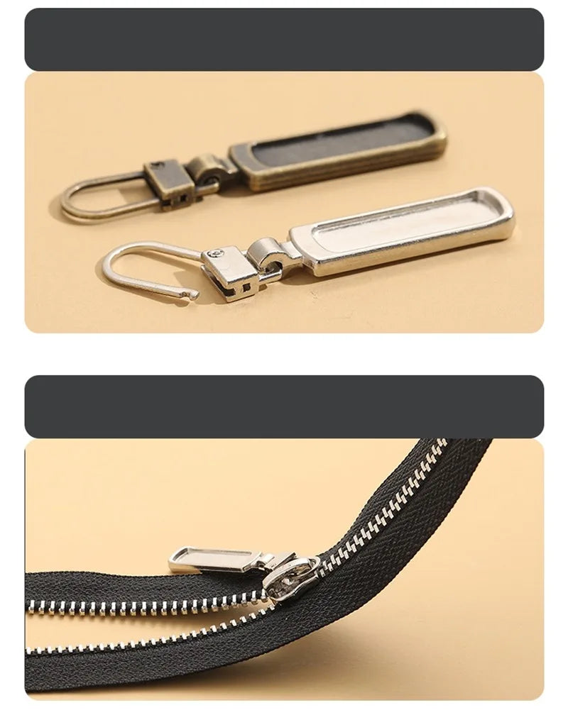 Detachable Zipper Puller Universal Replacement Tab Zippers Head Sliders Repair Kit for Suitcases Bags Clothing DIY Sewing Craft