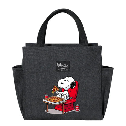 Snoopys Portable Lunch Drink Carrier Insulated Bag Fresh Cooler Pouch Food Thermal Box Tote Picnic Container Bags Cute Kids Gift