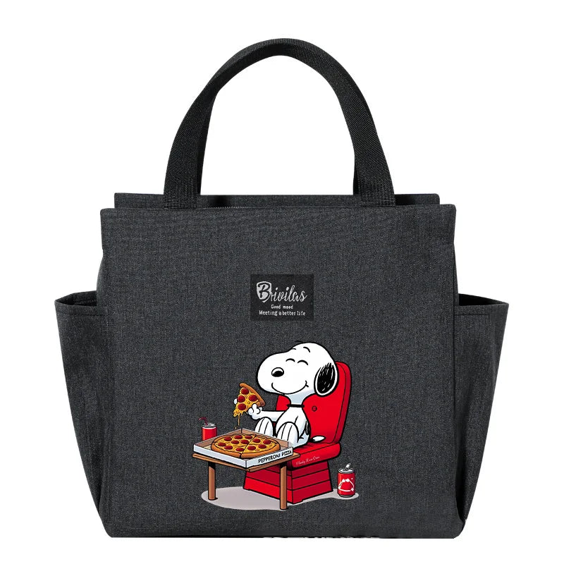 Snoopys Portable Lunch Drink Carrier Insulated Bag Fresh Cooler Pouch Food Thermal Box Tote Picnic Container Bags Cute Kids Gift