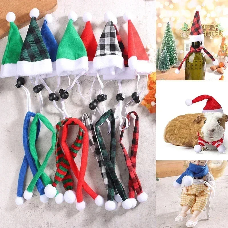 Hamster Christmas Costume Guinea Pig Mini Pet Supplies Hats Scarves Headwear Dragon Cat Rabbit Accessories Pet Clothing