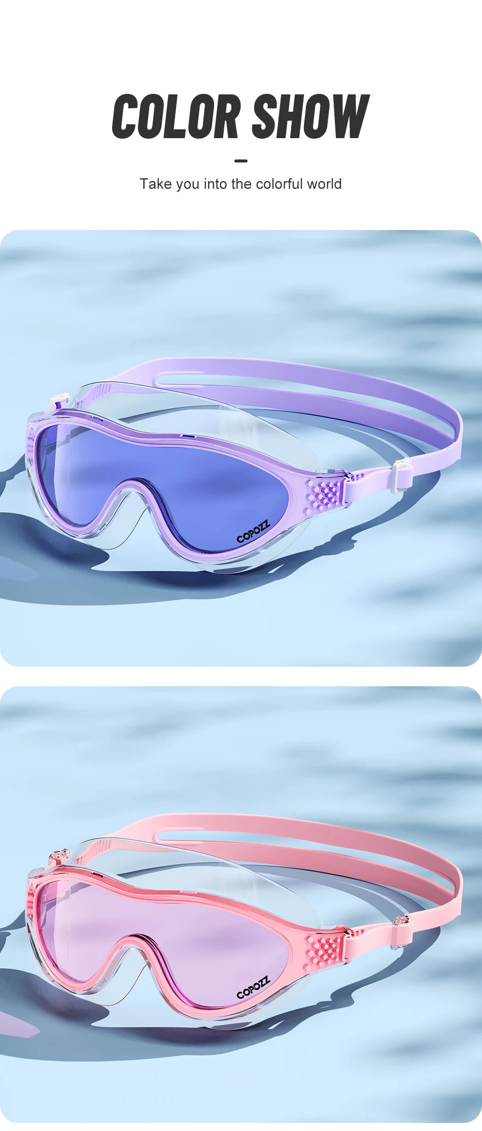 Professional Anti-Fog Men Women Swimming Goggles UV Protection Adjustable Swimming Glasses Large Frame Silicone Pool Eyewear