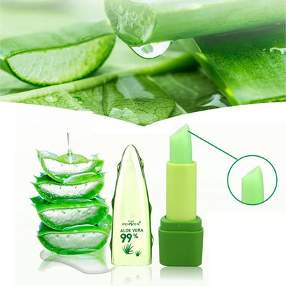 99% ALOE VERA Moistourizing Lips Batom Jelly Lipstick Long Lasting Temperature Change Color Lipstick Makeup