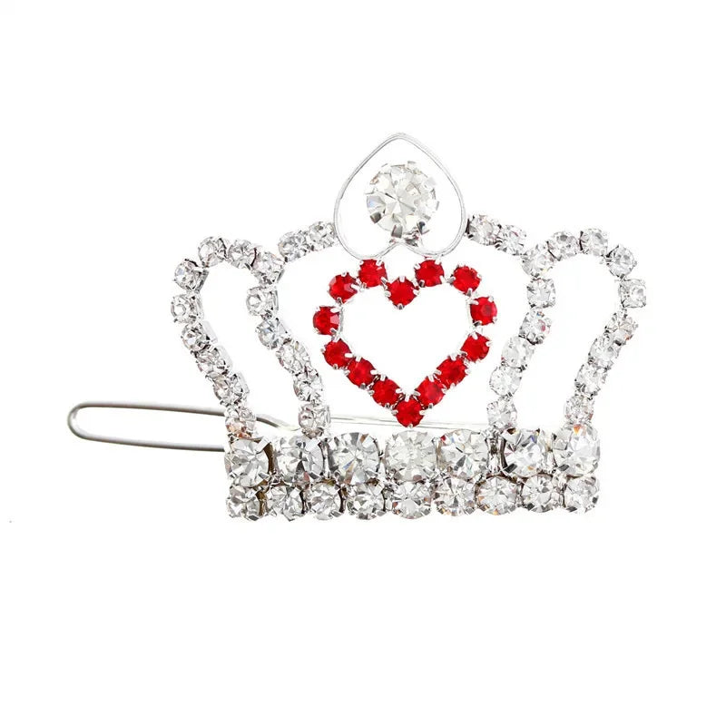 Bling Pearl Dog Collar Small and Medium Dogs Crown Hair Clips Puppy Accessories Doggy Heart and Bone Necklace Pet Supplies