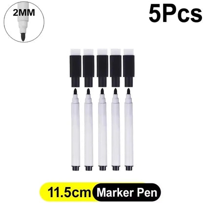 Whiteboard Marker Pen Black Dry Erase Caps 2 in 1 Markers Whiteboard Writing Drawing Pens for School Office Supplies Stationery