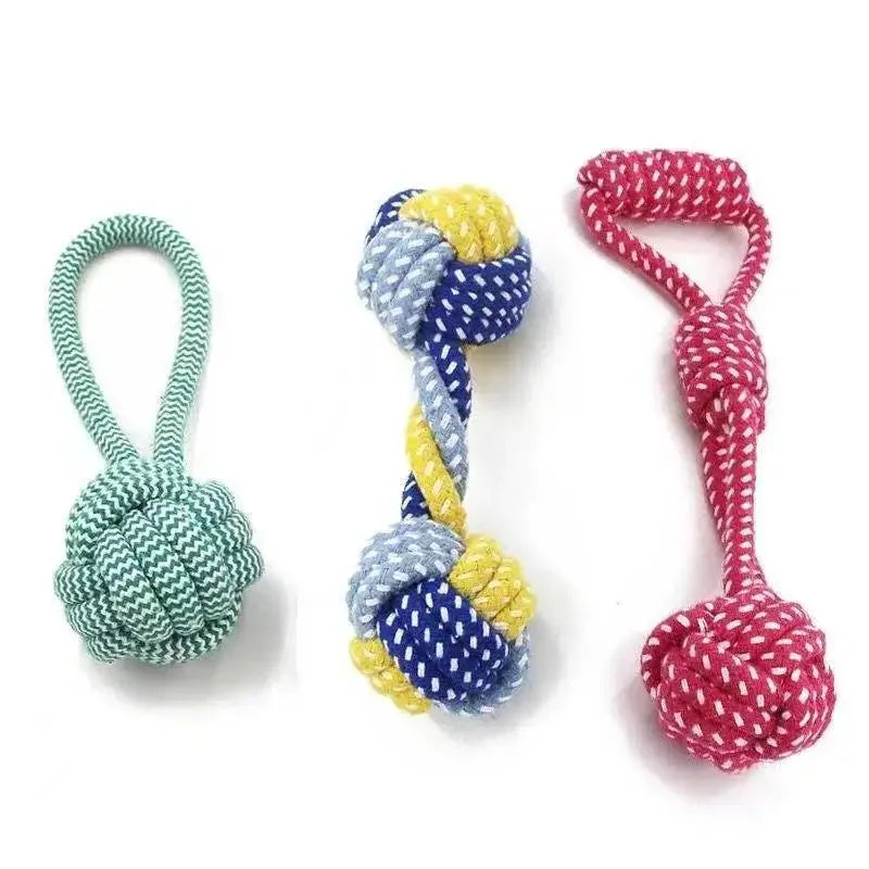 1pc Dog Toy Carrot Knot Rope Ball Cotton Rope Dumbbell Puppy Cleaning Teeth Chew Toy Durable Braided Bite Resistant Pet Supplies