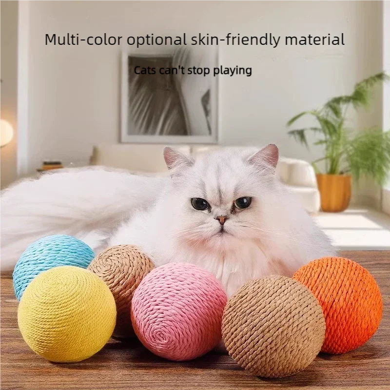 8cm Bite-Resistant Cat Scratching Ball | Interactive Kitten Toy with Crinkle Sound for Cats Chasing & Play Pet Supplies