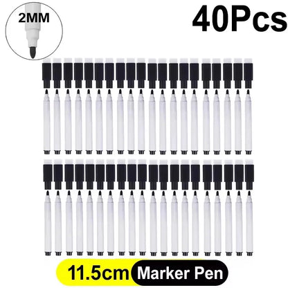 Whiteboard Marker Pen Black Dry Erase Caps 2 in 1 Markers Whiteboard Writing Drawing Pens for School Office Supplies Stationery