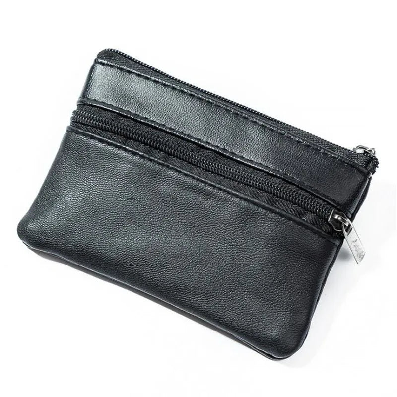 Black Men Coin Purse Men Small Bag Wallet Change Purses Zipper Money Bags Children Mini Wallets Leather Key Holder Cases