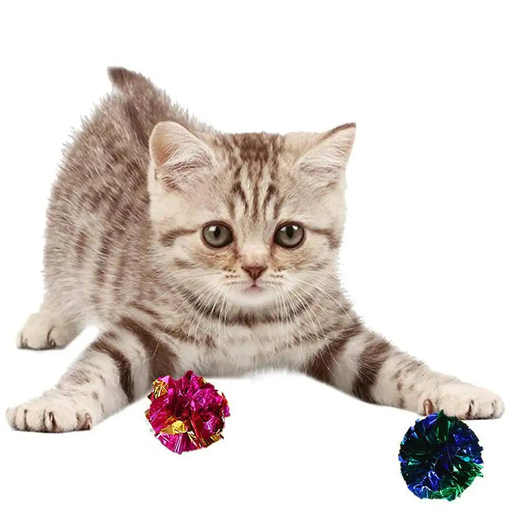 1/5/10pcs 5.5cm Ringing Paper Ball Pet Cat Toys Interactive Pet Products Cat And Dog Interactive Ball Toy Household Pet Supplies