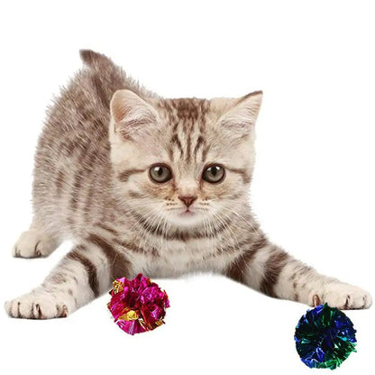 1/5/10pcs 5.5cm Ringing Paper Ball Pet Cat Toys Interactive Pet Products Cat And Dog Interactive Ball Toy Household Pet Supplies