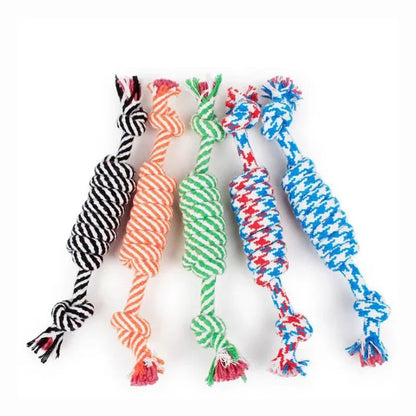 1pc Dog Toy Carrot Knot Rope Ball Cotton Rope Dumbbell Puppy Cleaning Teeth Chew Toy Durable Braided Bite Resistant Pet Supplies