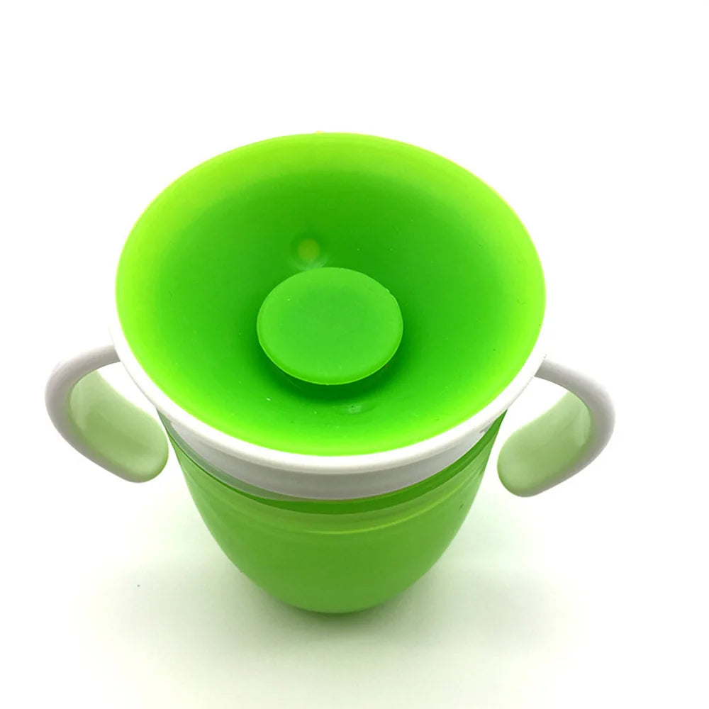 Baby Learning Drinking Cup With Double Handle Flip Lid 360 Degrees Can Be Rotated Leakproof Cup Infants Water Cups Bottle