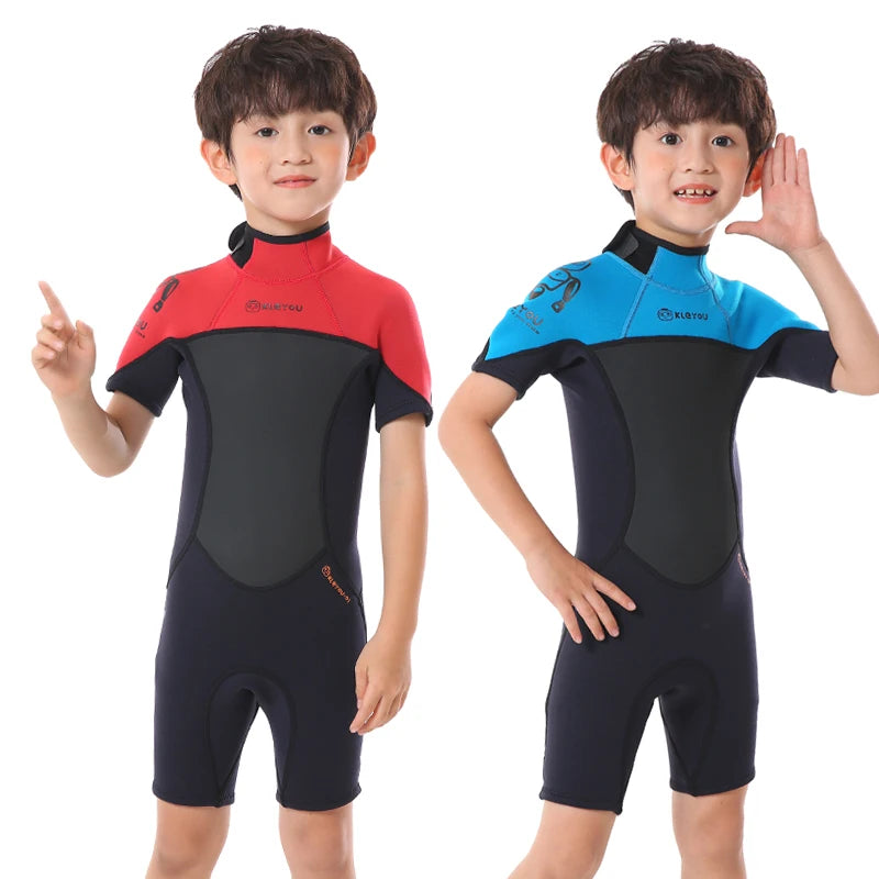 Thermal Shorty Swimsuit Kid Surf Neoprene Wetsuit Children Scuba Diving Suit Freediving Underwater Swimwear Suits Youth Swim Set