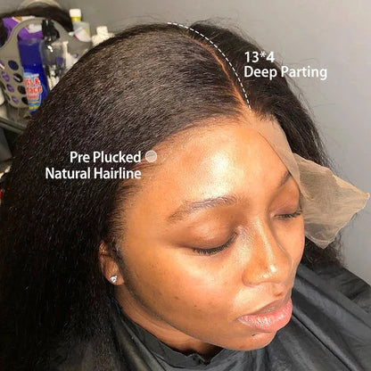 Kinky Straight Human Hair Wigs 13x4 Lace Front Wigs For Women HD Glueless Wig Human Hair Brazilian 4x4 Lace Closure Wig On Sale