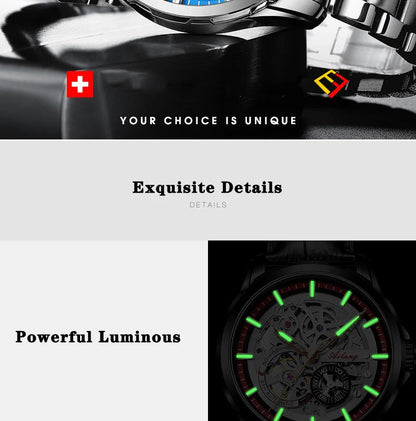 Unique Design AILANG Skeleton Dial Watch Men Luxury Brand Automatic Mechanical Men Watches relogio Waterproof