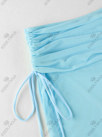 3 Piece Bikini Sets Nightclub Partywear Brazilian Swimsuit O-Ring Bathing Suit with Skirt Thong Biquini Swimwear Women K168