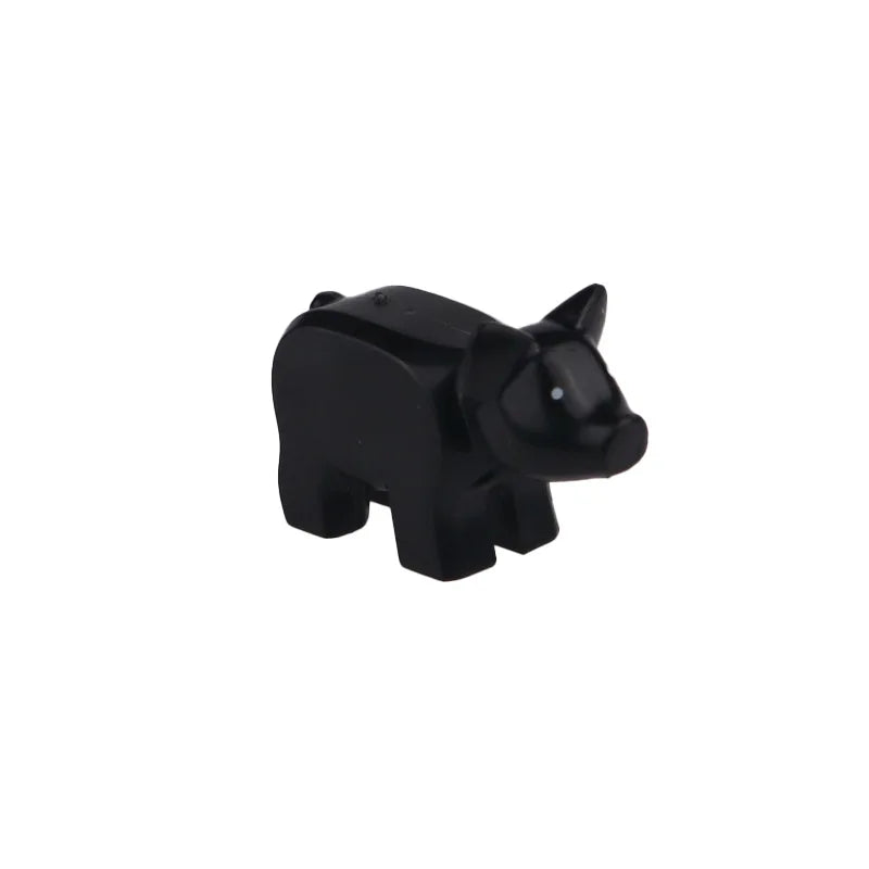 City Animal Zoo Farm Series Building Blocks Street View Panda Brown Bear Cat Pig Long Wool Sheep Cow Cattle Pet Bricks Toys Kids
